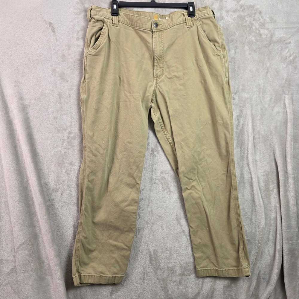 Carhartt Relaxed Fit Rugged Flex Canvas Work Pants Tan Khaki 40x30 102291-253